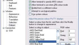 在 putty 中修改文字的颜色