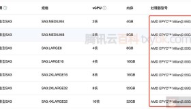 腾讯云AMD EPYC Milan(2.55GHz/3.5GHz)服务器CPU处理器