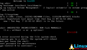 Linux启动报错UNEXPECTED INCONSISTENCY解决方法