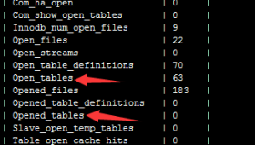 MySQL open_tables和opened_tables