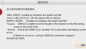 【ERROR】ORA-09945,ORA-09817 磁盘空间不足