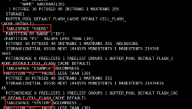 Oracle中分区表中表空间属性