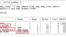 Oracle查询转换之连接谓词推入