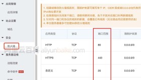 阿里云轻量应用服务器防火墙配置开放端口方法