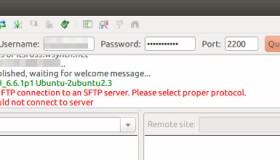 错误：无法与 SFTP 服务器建立 FTP 连接