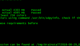 Oracle 11g安装“无法使用命令/usr/bin/xdpyinfo自动检查显示器颜色”报错解决